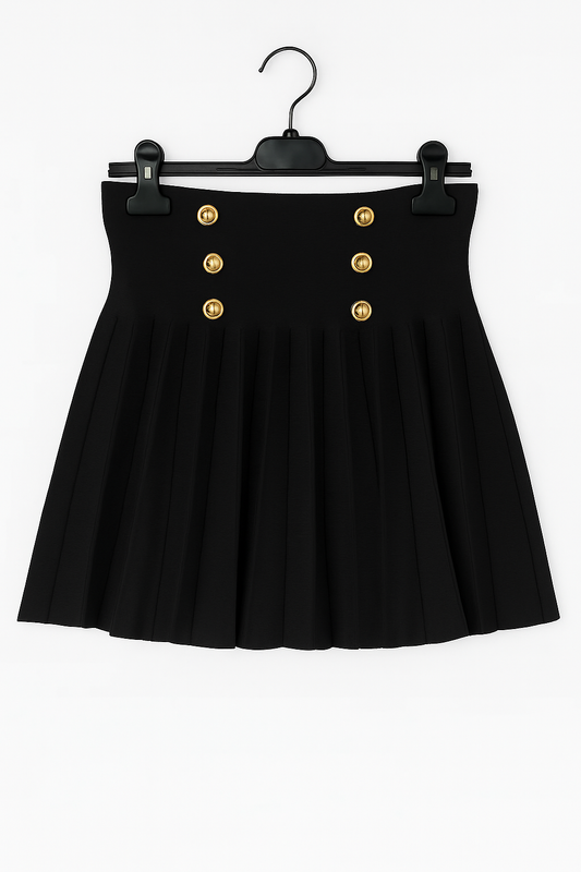 Black Chic Plissé Skirt