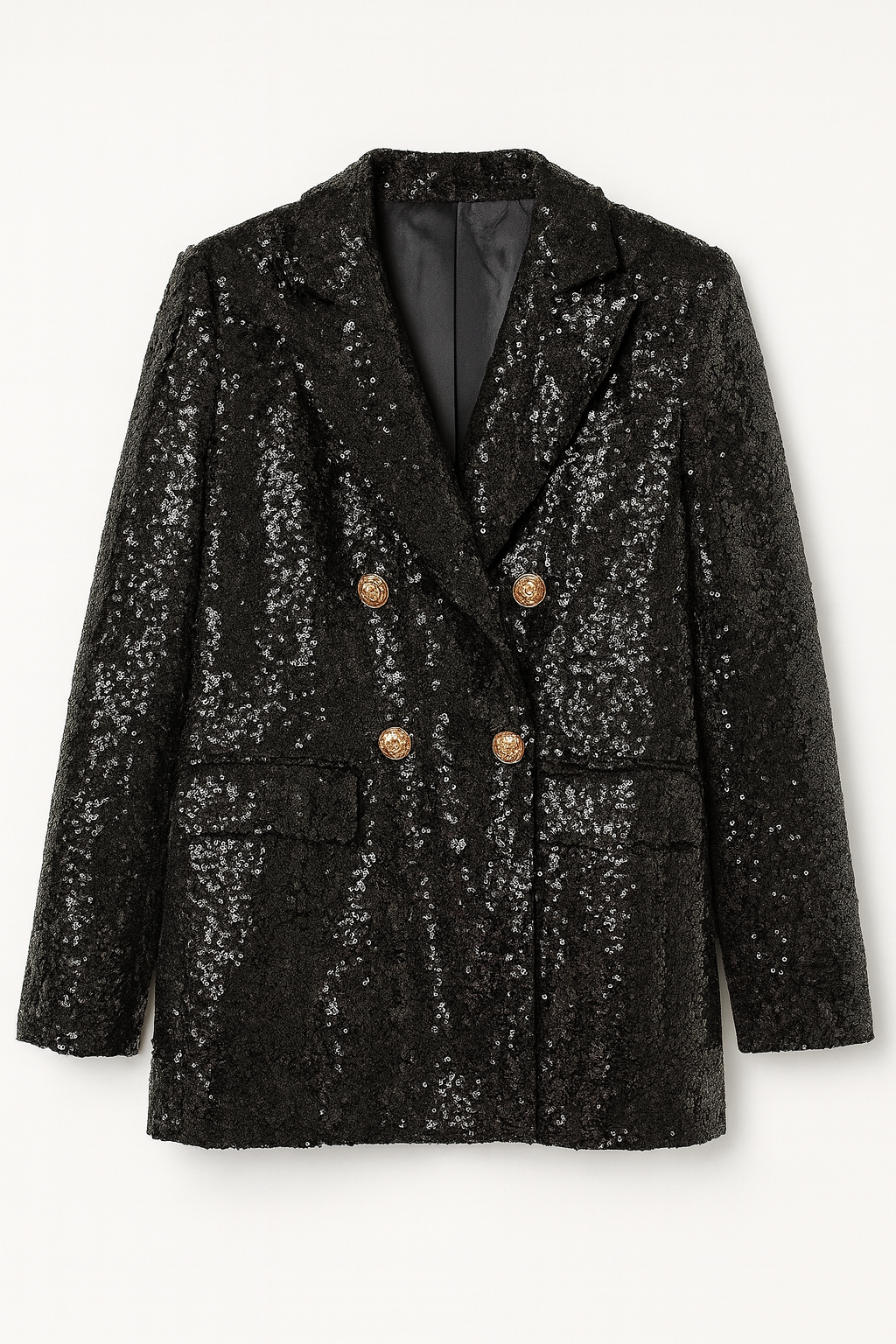 Luxe Sequin Blazer – Zwart