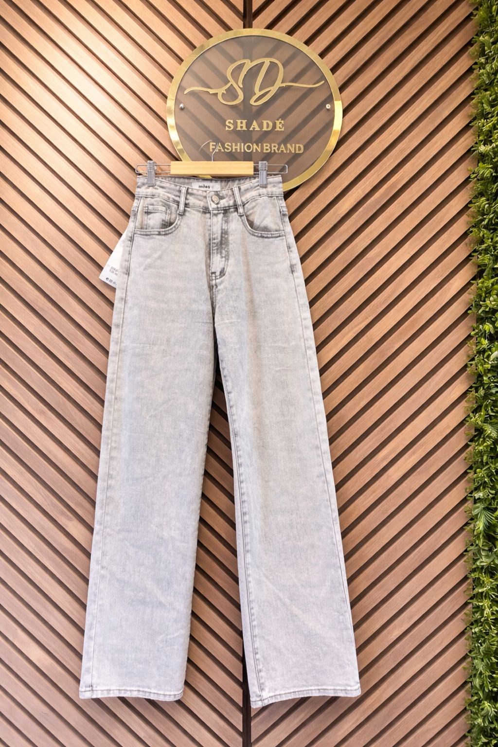Grey Wide Leg Jeans