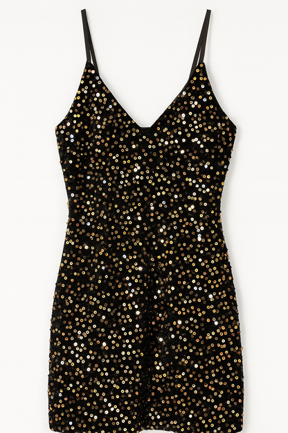 Glam Sequin Dress – Zwart
