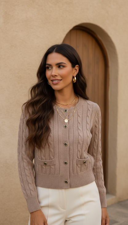 Knitted Cardigan Taupe