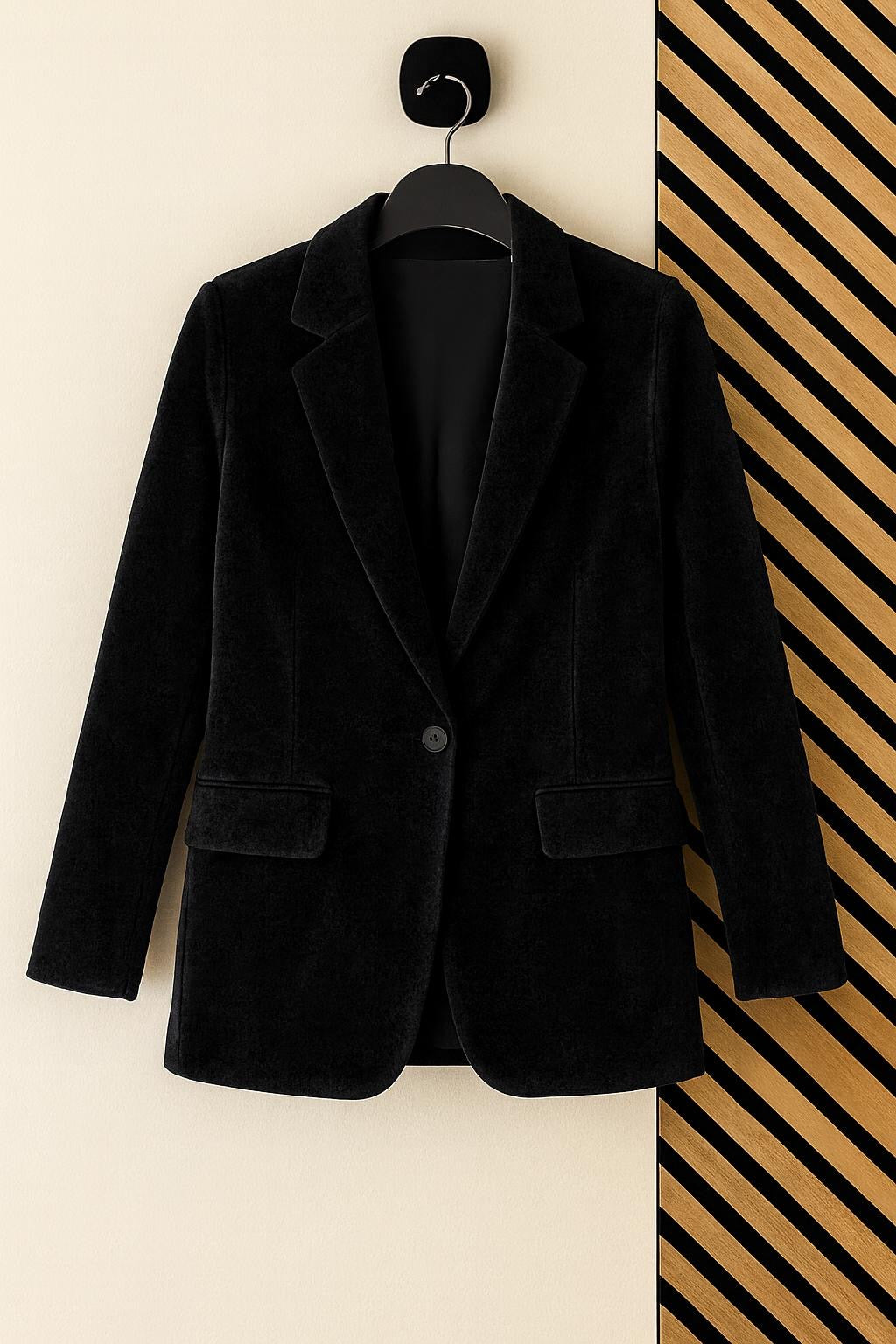 Velvet Blazer Black