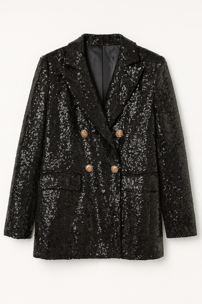 Luxe Sequin Blazer – Zwart