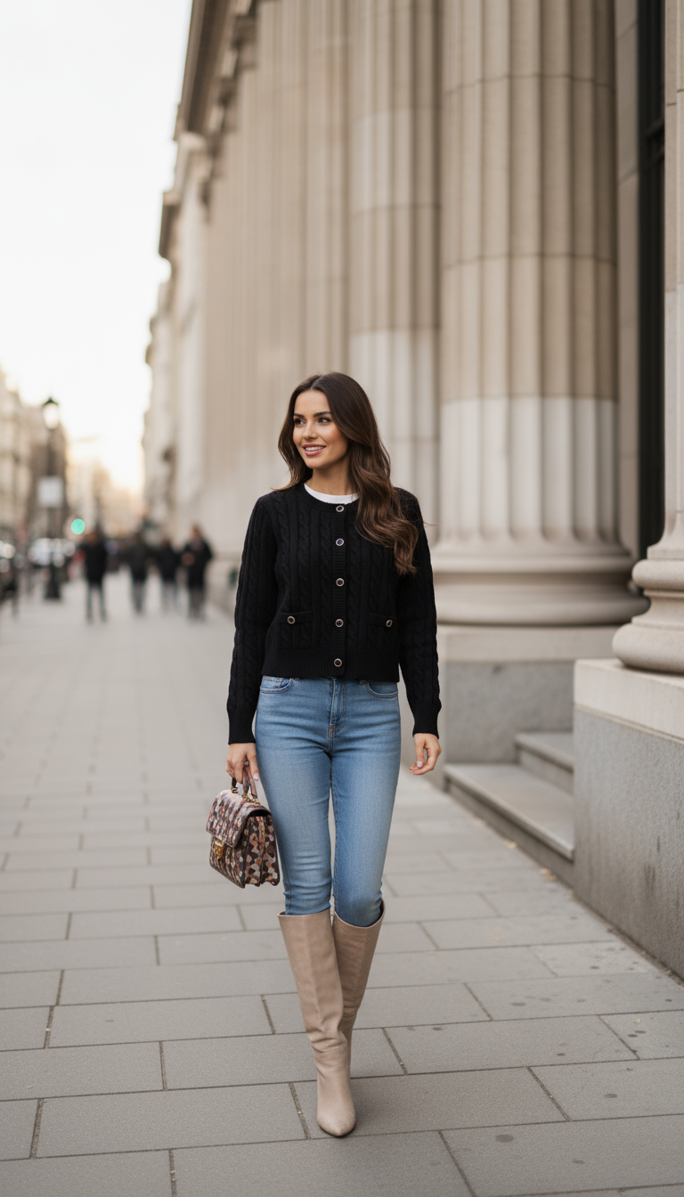 Knitted Cardigan Black