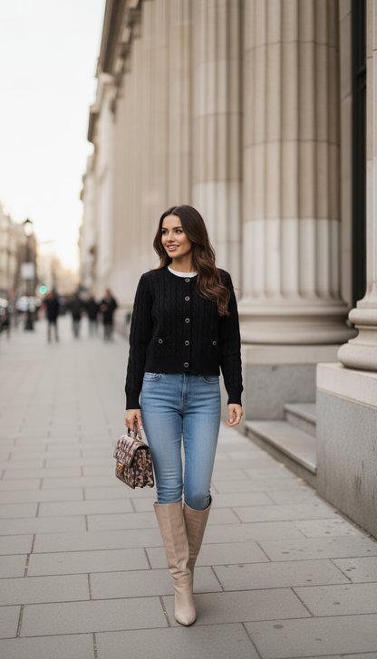 Knitted Cardigan Black