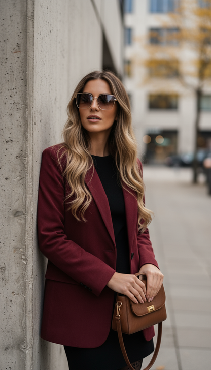 Velvet Burgundy Blazer