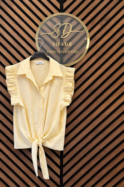 Mouwloze Blouse Geel