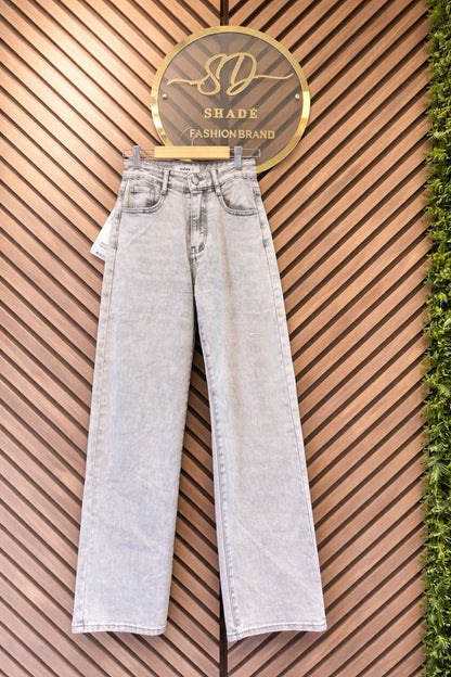 Grey Wide Leg Jeans