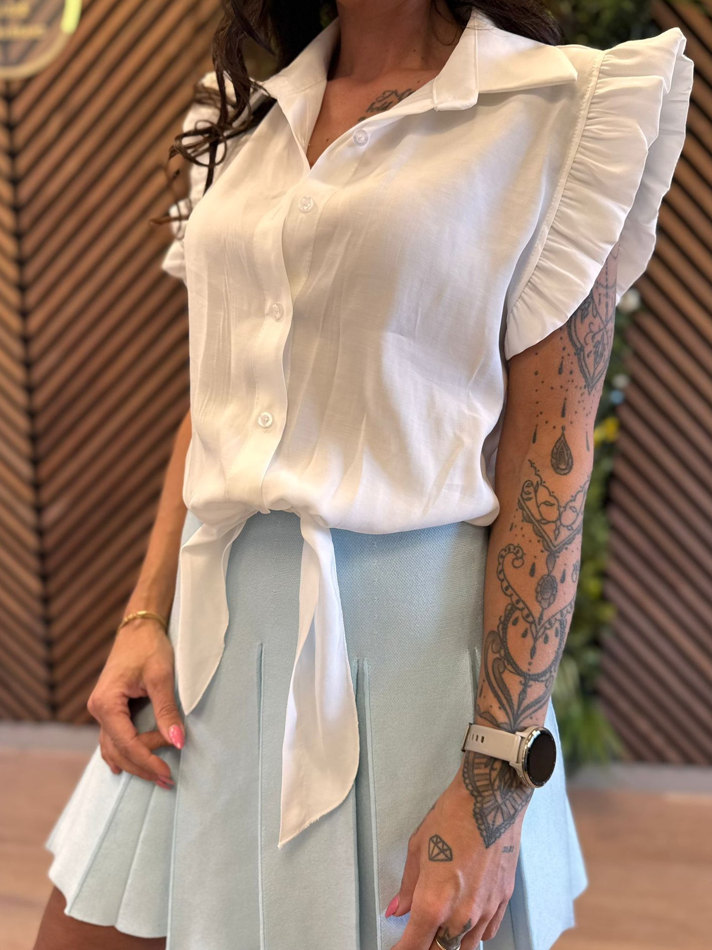 Mouwloze Blouse Wit