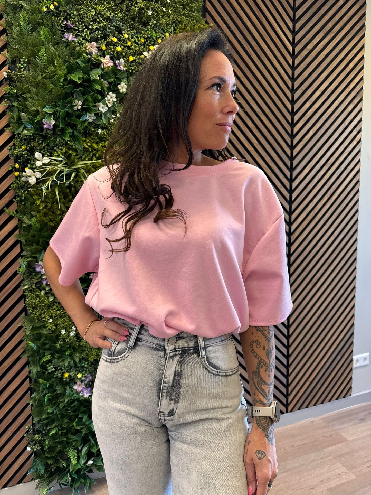 Oversized T-shirt Roze